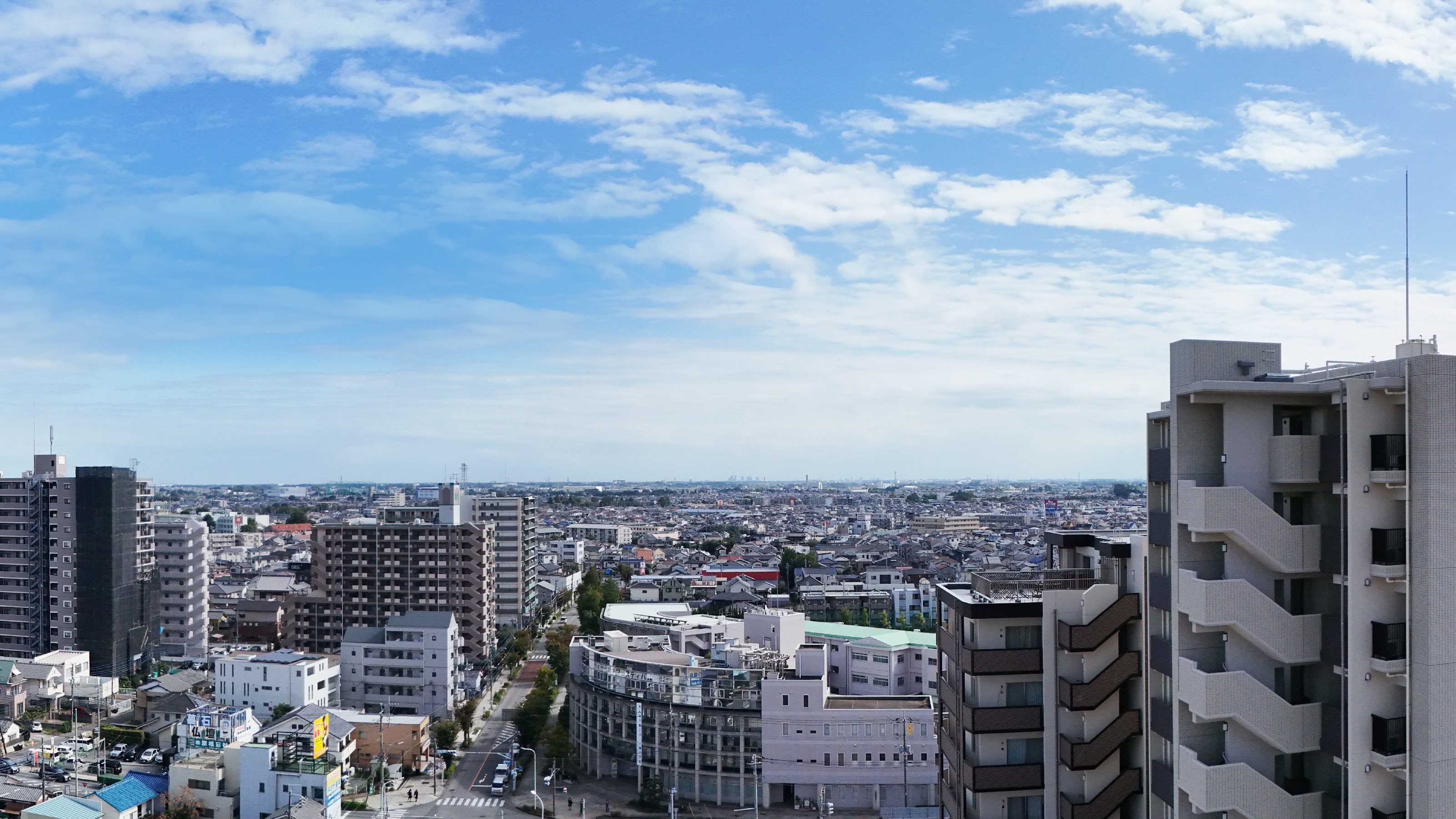 現地14階相当から南東方向を望む