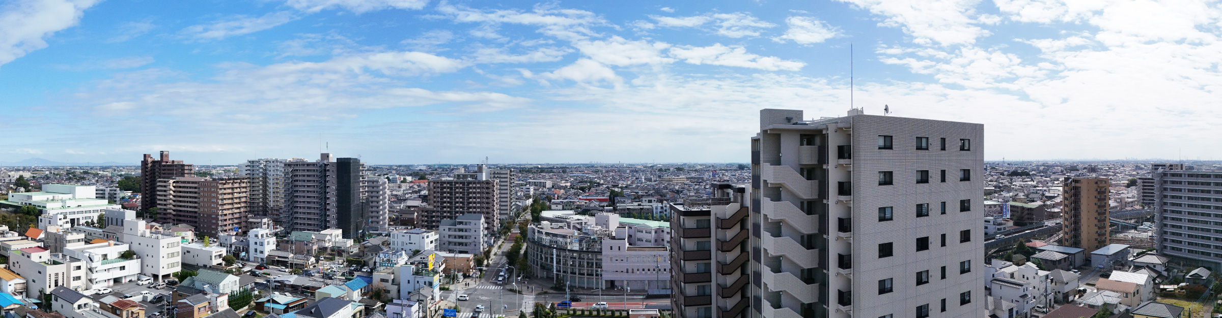 現地14階相当から南東方向を望む