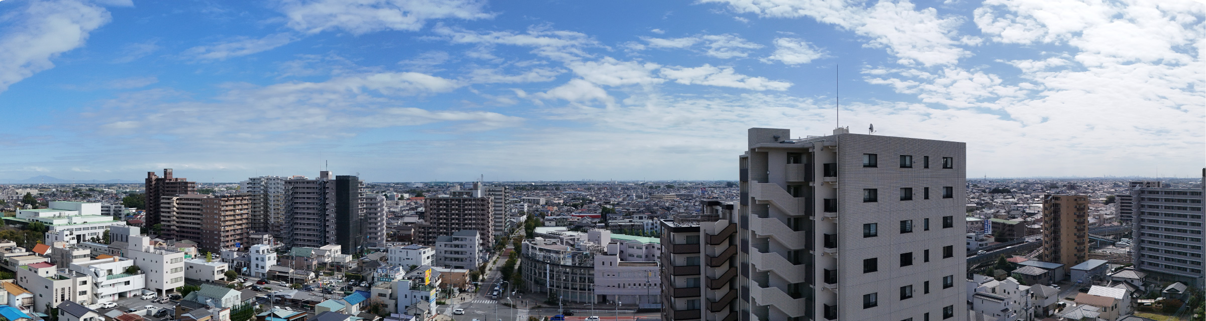 現地14階相当から南東方向を望む