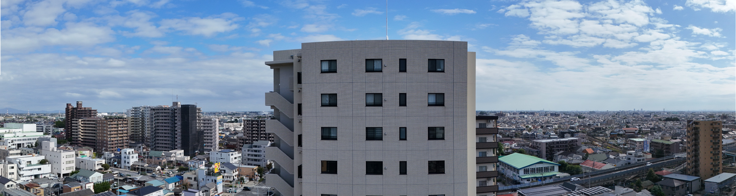 現地14階相当から南東方向を望む