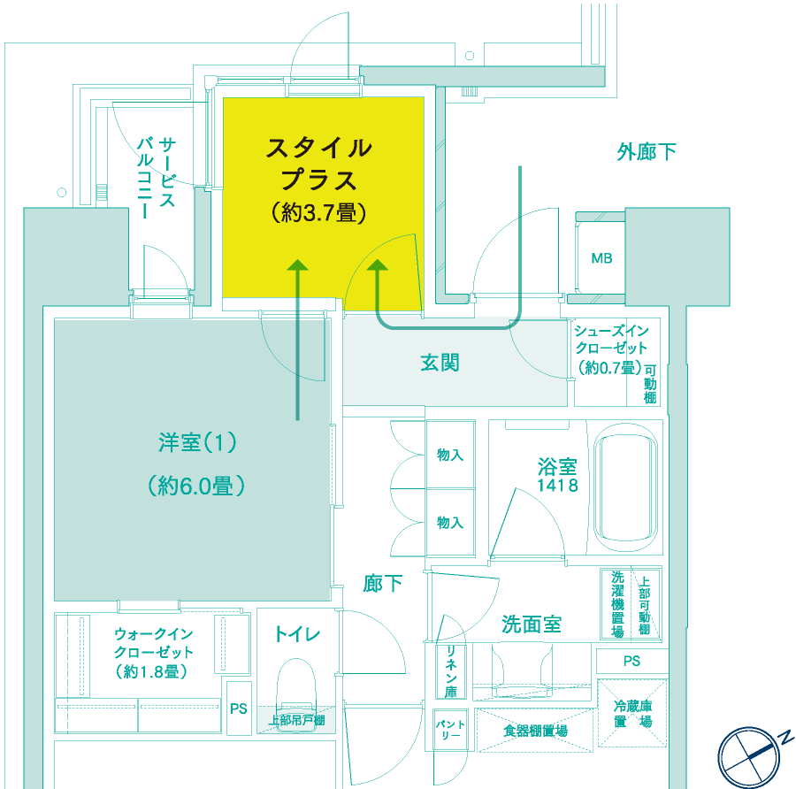 Ewタイプ間取りイラスト