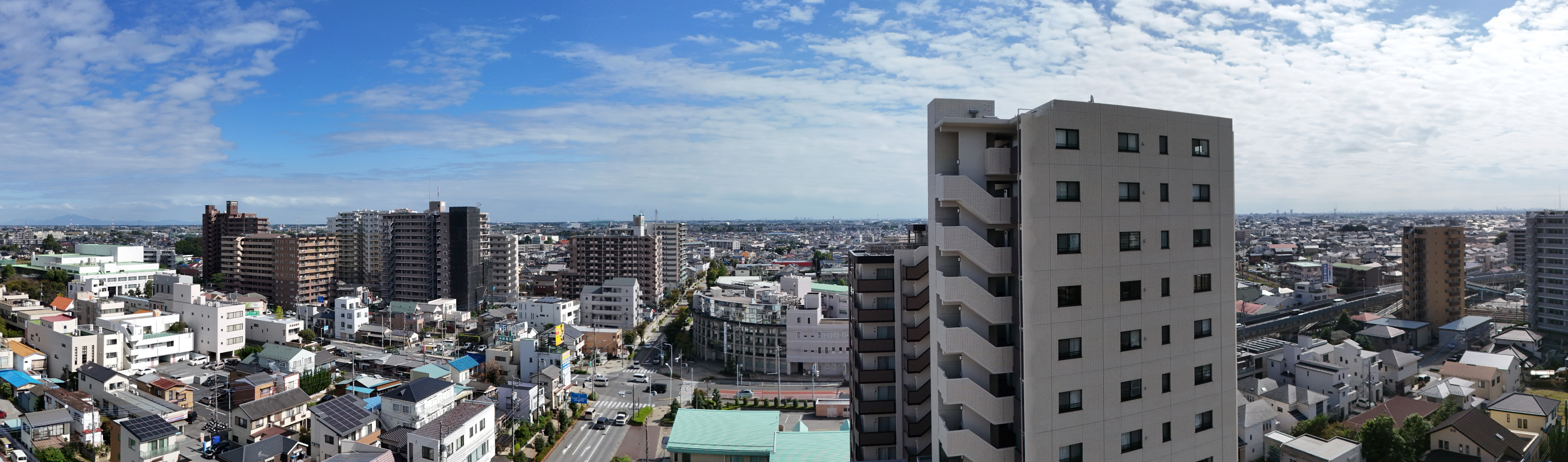 現地14階相当から南東方向を望む